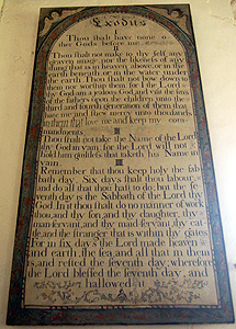 Ten Commandments board on the south side of the tower March 2012
